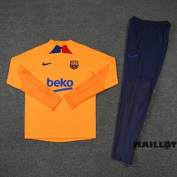 Foot Maillot Pas Cher Ensemble Complet Sudadera Entrainement Barcelona 2022 2023 Bleu Jaune