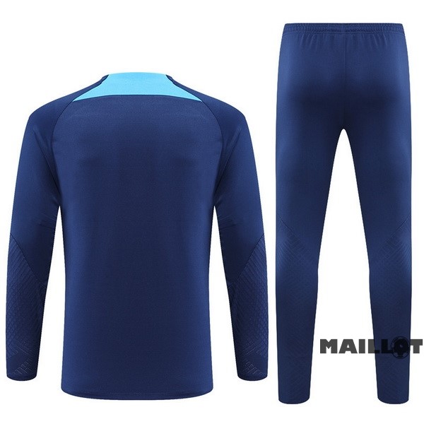 Foot Maillot Pas Cher Ensemble Complet Sudadera Entrainement Barcelona 2022 2023 Bleu Marine