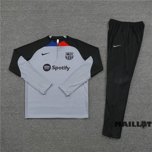 Foot Maillot Pas Cher Ensemble Complet Sudadera Entrainement Barcelona 2022 2023 Gris Noir