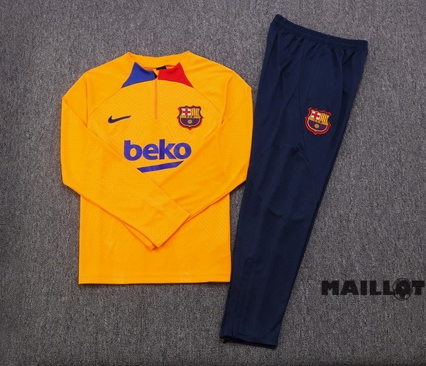 Foot Maillot Pas Cher Ensemble Complet Sudadera Entrainement Barcelona 2022 2023 Orange Bleu