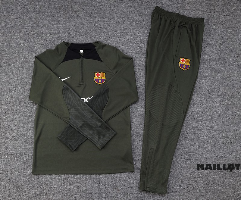 Foot Maillot Pas Cher Ensemble Complet Sudadera Entrainement Barcelona 2023 2024 Vert Marine