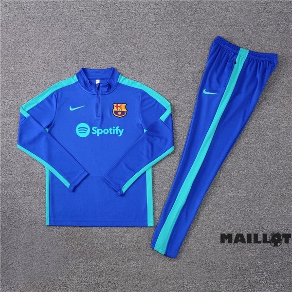 Foot Maillot Pas Cher Ensemble Complet Sudadera Entrainement Barcelona Enfant 2023 2024 Bleu Vert