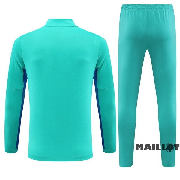 Foot Maillot Pas Cher Ensemble Complet Sudadera Entrainement Barcelona Enfant 2023 2024 Vert Bleu