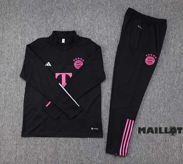 Foot Maillot Pas Cher Ensemble Complet Sudadera Entrainement Bayern Múnich 2023 2024 Noir I Purpura