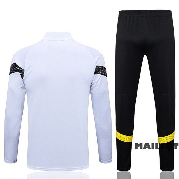 Foot Maillot Pas Cher Ensemble Complet Sudadera Entrainement Borussia Dortmund 2022 2023 Blanc Noir