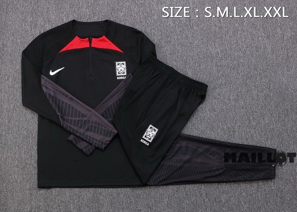 Foot Maillot Pas Cher Ensemble Complet Sudadera Entrainement Corée 2022 Noir