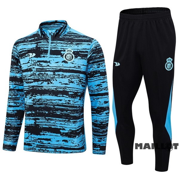 Foot Maillot Pas Cher Ensemble Complet Sudadera Entrainement Enfant Al Nassr 2022 2023 Bleu Noir