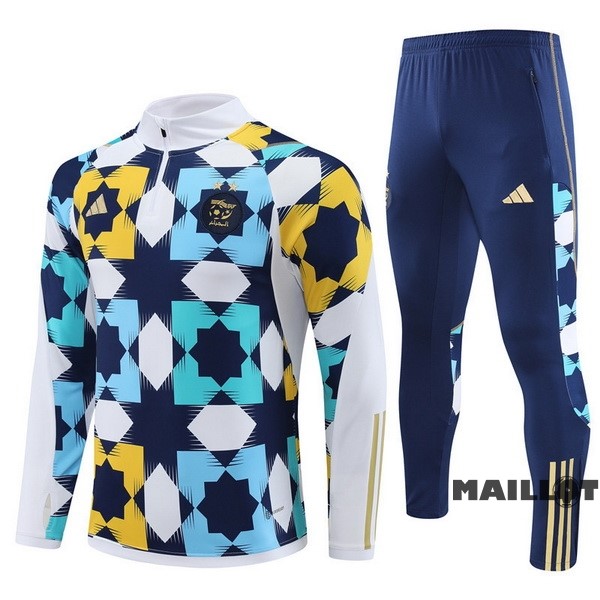 Foot Maillot Pas Cher Ensemble Complet Sudadera Entrainement Enfant Algérie 2023 Blanc I Bleu