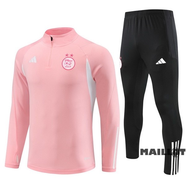 Foot Maillot Pas Cher Ensemble Complet Sudadera Entrainement Enfant Algérie 2023 Rose Noir
