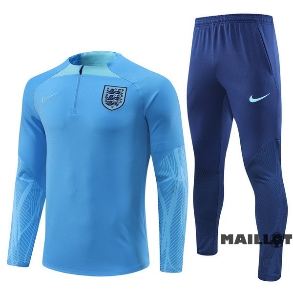Foot Maillot Pas Cher Ensemble Complet Sudadera Entrainement Enfant Angleterre 2022 Bleu