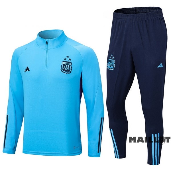 Foot Maillot Pas Cher Ensemble Complet Sudadera Entrainement Enfant Argentine 2023 Bleu