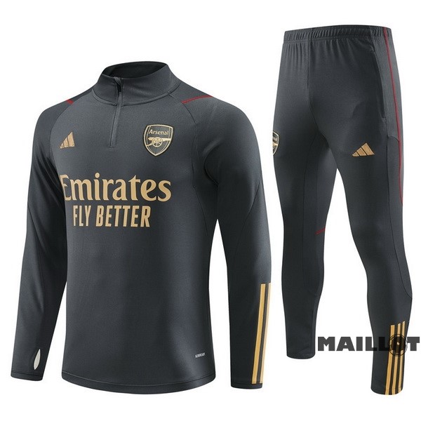 Foot Maillot Pas Cher Ensemble Complet Sudadera Entrainement Enfant Arsenal 2023 2024 Gris Marine