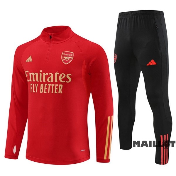 Foot Maillot Pas Cher Ensemble Complet Sudadera Entrainement Enfant Arsenal 2023 2024 Rouge Noir