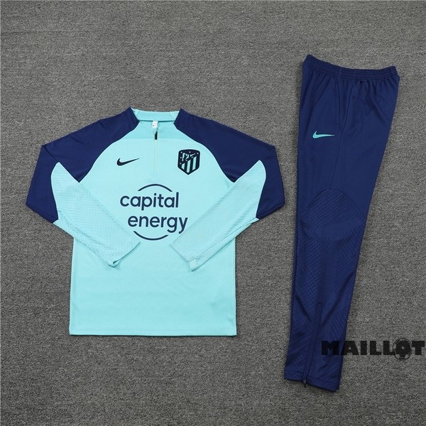 Foot Maillot Pas Cher Ensemble Complet Sudadera Entrainement Enfant Atlético Madrid 2022 2023 Bleu