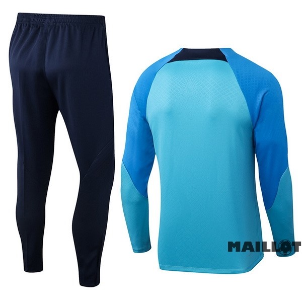Foot Maillot Pas Cher Ensemble Complet Sudadera Entrainement Enfant Barcelona 2022 2023 Bleu I Vert