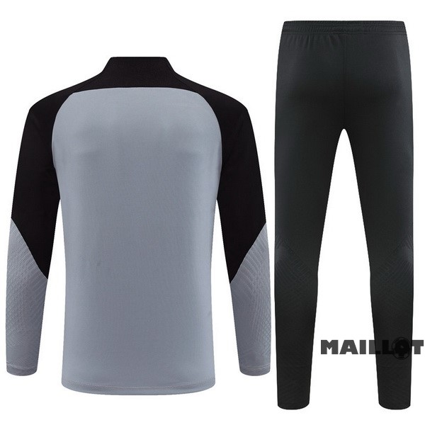 Foot Maillot Pas Cher Ensemble Complet Sudadera Entrainement Enfant Barcelona 2022 2023 Gris Noir