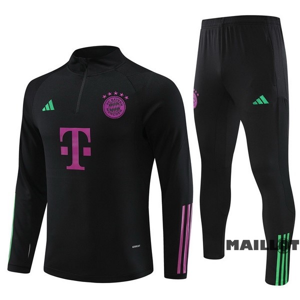 Foot Maillot Pas Cher Ensemble Complet Sudadera Entrainement Enfant Bayern Múnich 2023 2024 Noir Purpura