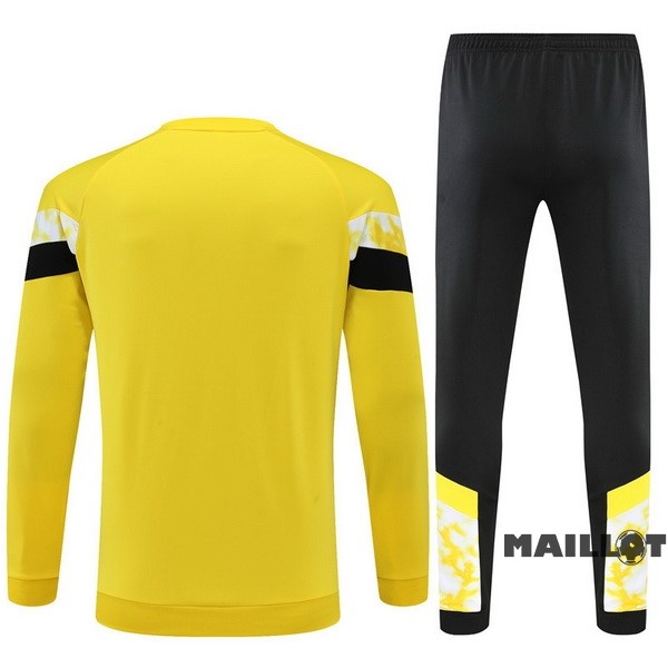 Foot Maillot Pas Cher Ensemble Complet Sudadera Entrainement Enfant Borussia Dortmund 2022 2023 Jaune III Noir