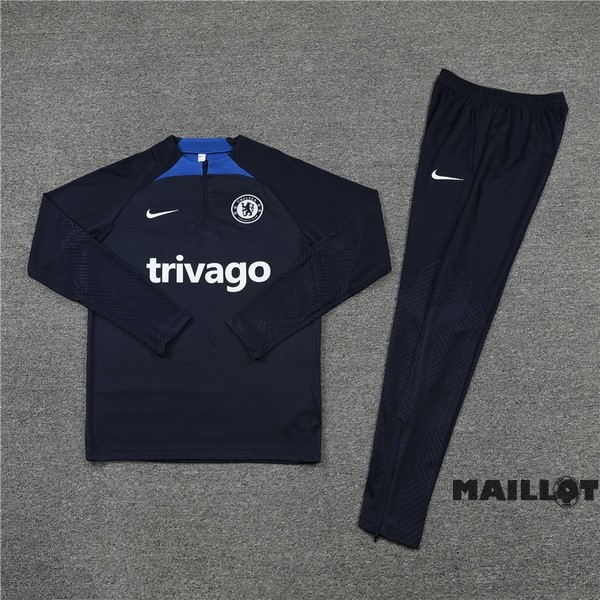 Foot Maillot Pas Cher Ensemble Complet Sudadera Entrainement Enfant Chelsea 2022 2023 Bleu