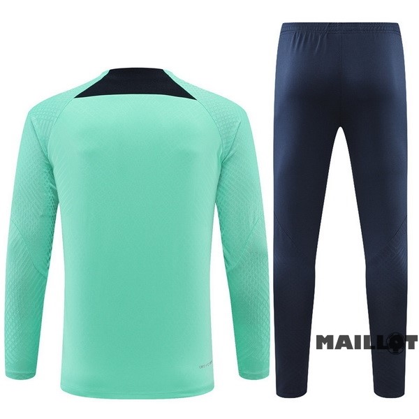 Foot Maillot Pas Cher Ensemble Complet Sudadera Entrainement Enfant Chelsea 2022 2023 Vert Bleu