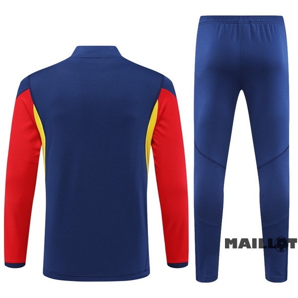 Foot Maillot Pas Cher Ensemble Complet Sudadera Entrainement Enfant Espagne 2022 Bleu II Marine