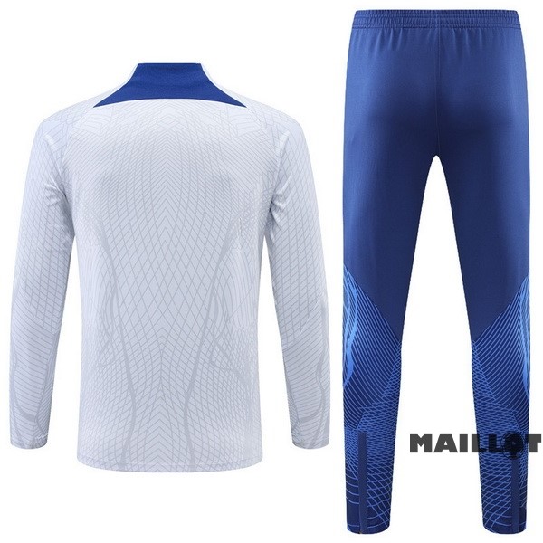 Foot Maillot Pas Cher Ensemble Complet Sudadera Entrainement Enfant France 2022 Blanc I Bleu