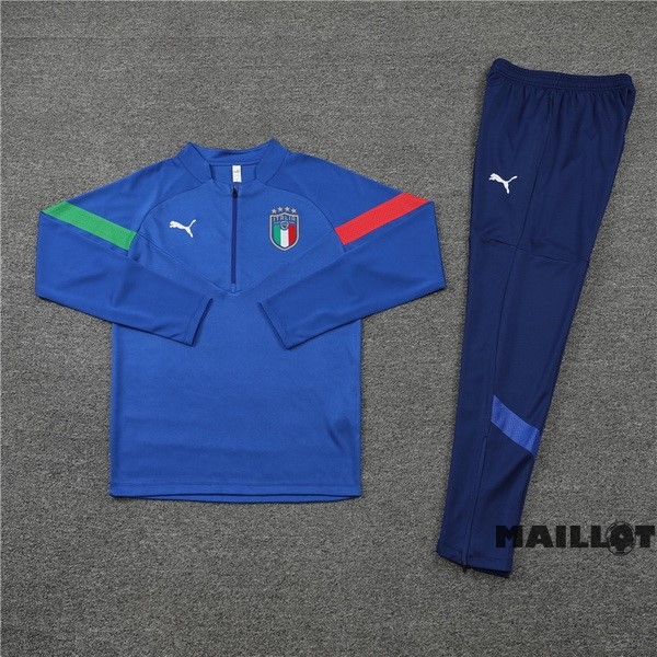 Foot Maillot Pas Cher Ensemble Complet Sudadera Entrainement Enfant Italie 2022 II Bleu