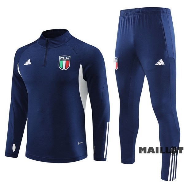 Foot Maillot Pas Cher Ensemble Complet Sudadera Entrainement Enfant Italie 2023 Bleu I Marine