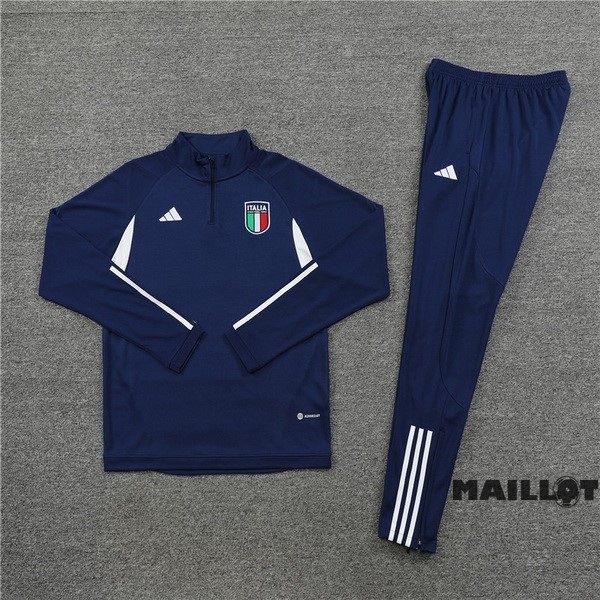Foot Maillot Pas Cher Ensemble Complet Sudadera Entrainement Enfant Italie 2023 Bleu I Marine