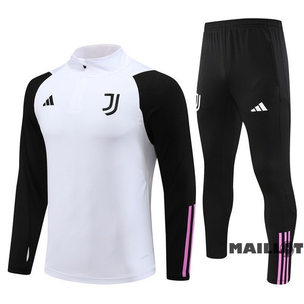 Foot Maillot Pas Cher Ensemble Complet Sudadera Entrainement Enfant Juventus 2023 2024 Blanc I Noir Rose