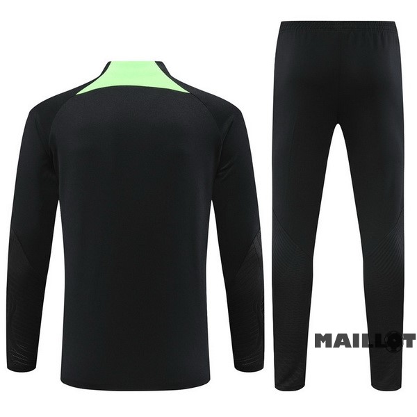 Foot Maillot Pas Cher Ensemble Complet Sudadera Entrainement Enfant Liverpool 2022 2023 Noir Vert