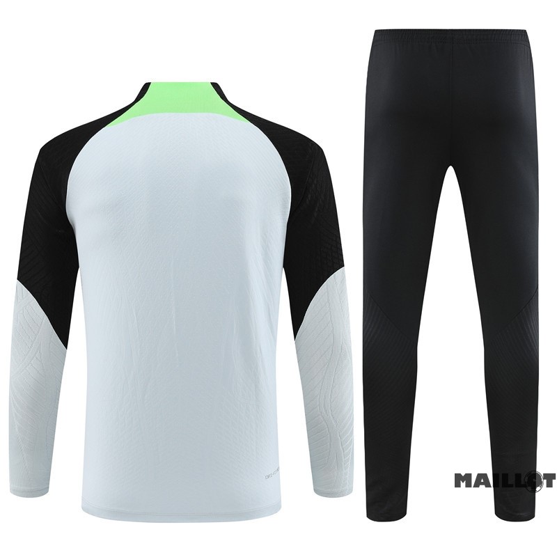 Foot Maillot Pas Cher Ensemble Complet Sudadera Entrainement Enfant Liverpool 2023 2024 Gris I Noir Vert