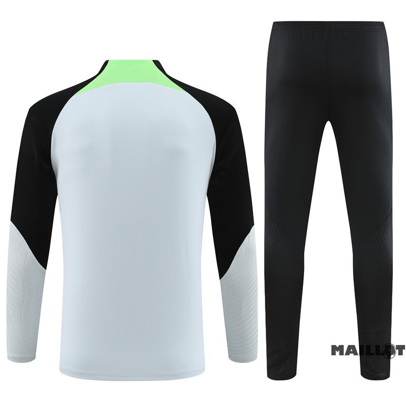 Foot Maillot Pas Cher Ensemble Complet Sudadera Entrainement Enfant Liverpool 2023 2024 Gris Noir Vert