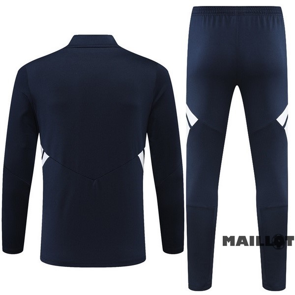Foot Maillot Pas Cher Ensemble Complet Sudadera Entrainement Enfant Lyon 2022 2023 Bleu Marine Blanc