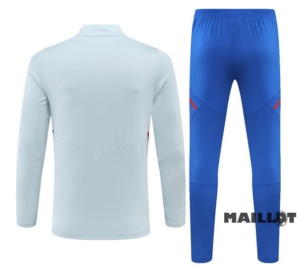 Foot Maillot Pas Cher Ensemble Complet Sudadera Entrainement Enfant Lyon 2022 2023 Gris Bleu