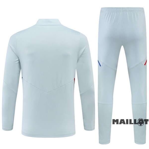 Foot Maillot Pas Cher Ensemble Complet Sudadera Entrainement Enfant Lyon 2022 2023 Gris Clair