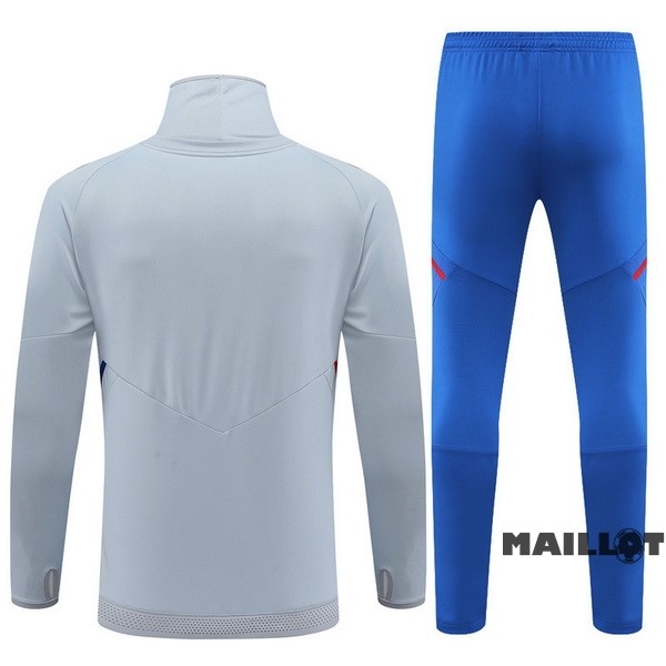 Foot Maillot Pas Cher Ensemble Complet Sudadera Entrainement Enfant Lyon 2022 2023 Gris I Bleu