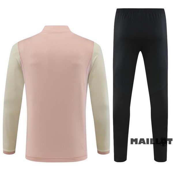 Foot Maillot Pas Cher Ensemble Complet Sudadera Entrainement Enfant Lyon 2023 2024 Rose Noir