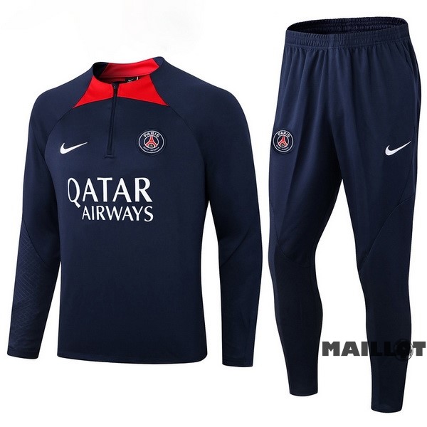 Foot Maillot Pas Cher Ensemble Complet Sudadera Entrainement Enfant Paris Saint Germain 2022 2023 Bleu Marine Rouge