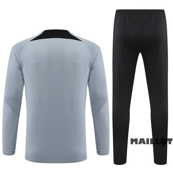 Foot Maillot Pas Cher Ensemble Complet Sudadera Entrainement Enfant Paris Saint Germain 2022 2023 Gris Noir
