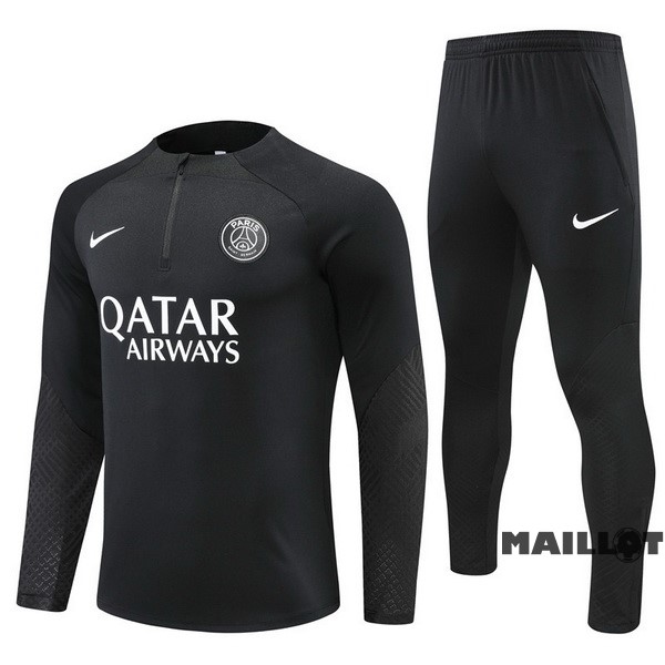 Foot Maillot Pas Cher Ensemble Complet Sudadera Entrainement Enfant Paris Saint Germain 2022 2023 I Noir