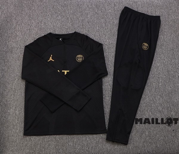 Foot Maillot Pas Cher Ensemble Complet Sudadera Entrainement Enfant Paris Saint Germain 2022 2023 Noir I Jaune