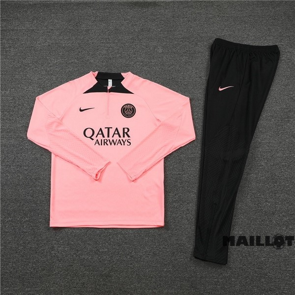 Foot Maillot Pas Cher Ensemble Complet Sudadera Entrainement Enfant Paris Saint Germain 2022 2023 Rose I Noir