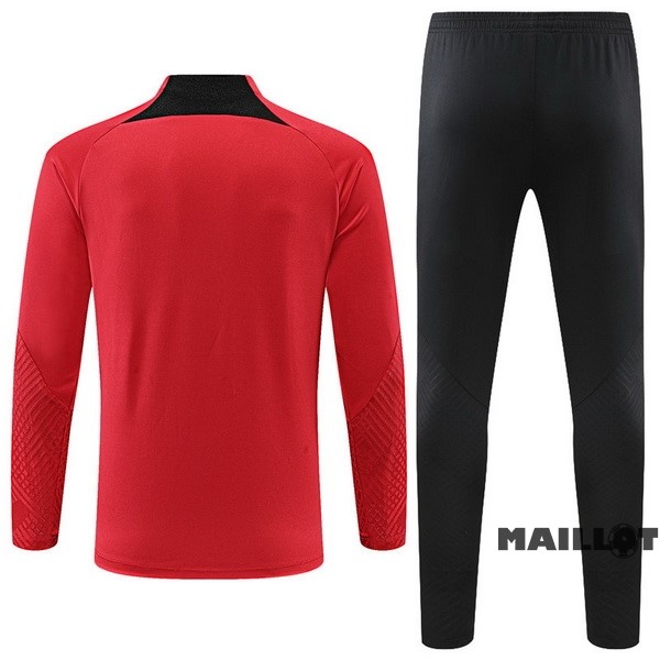 Foot Maillot Pas Cher Ensemble Complet Sudadera Entrainement Enfant Paris Saint Germain 2022 2023 Rouge Noir