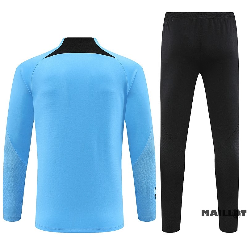 Foot Maillot Pas Cher Ensemble Complet Sudadera Entrainement Enfant Paris Saint Germain 2023 2024 Bleu Noir