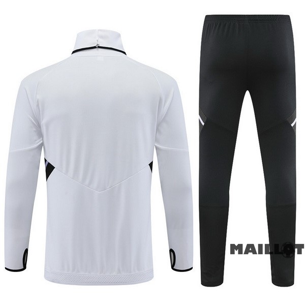 Foot Maillot Pas Cher Ensemble Complet Sudadera Entrainement Enfant Real Madrid 2022 2023 Blanc Noir