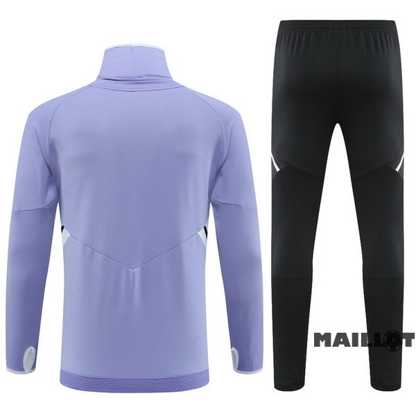 Foot Maillot Pas Cher Ensemble Complet Sudadera Entrainement Enfant Real Madrid 2022 2023 Purpura I Noir