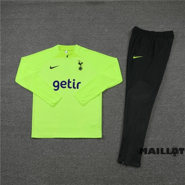 Foot Maillot Pas Cher Ensemble Complet Sudadera Entrainement Enfant Tottenham Hotspur 2022 2023 Vert I Noir
