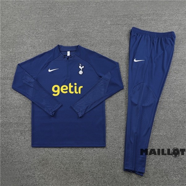 Foot Maillot Pas Cher Ensemble Complet Sudadera Entrainement Enfant Tottenham Hotspur 2023 2024 Bleu Marine