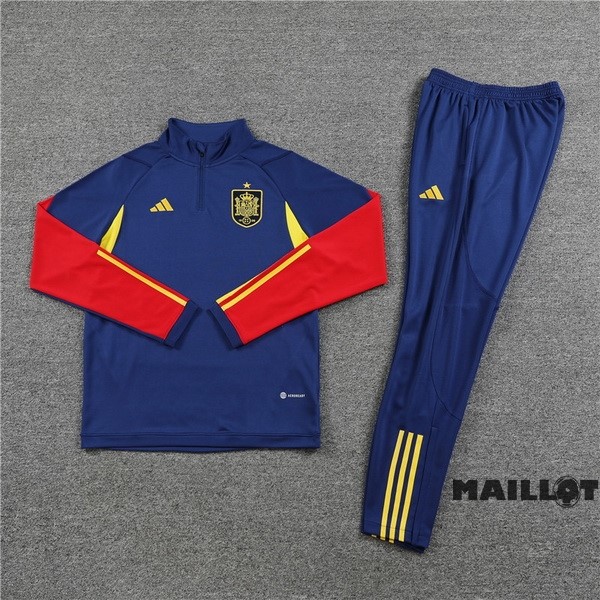 Foot Maillot Pas Cher Ensemble Complet Sudadera Entrainement Espagne 2022 Bleu II Marine